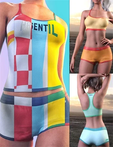 X-BIT Country Themed Fitness Sports Outfit for Genesis 9 and 8 Bundle