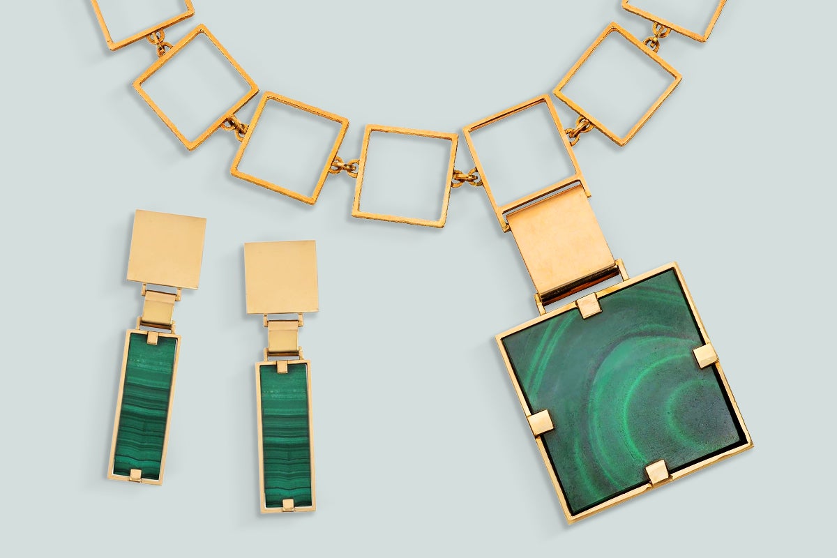 This 1970s Malachite Jewelry Suite Is Statement Dressing at Its Best
