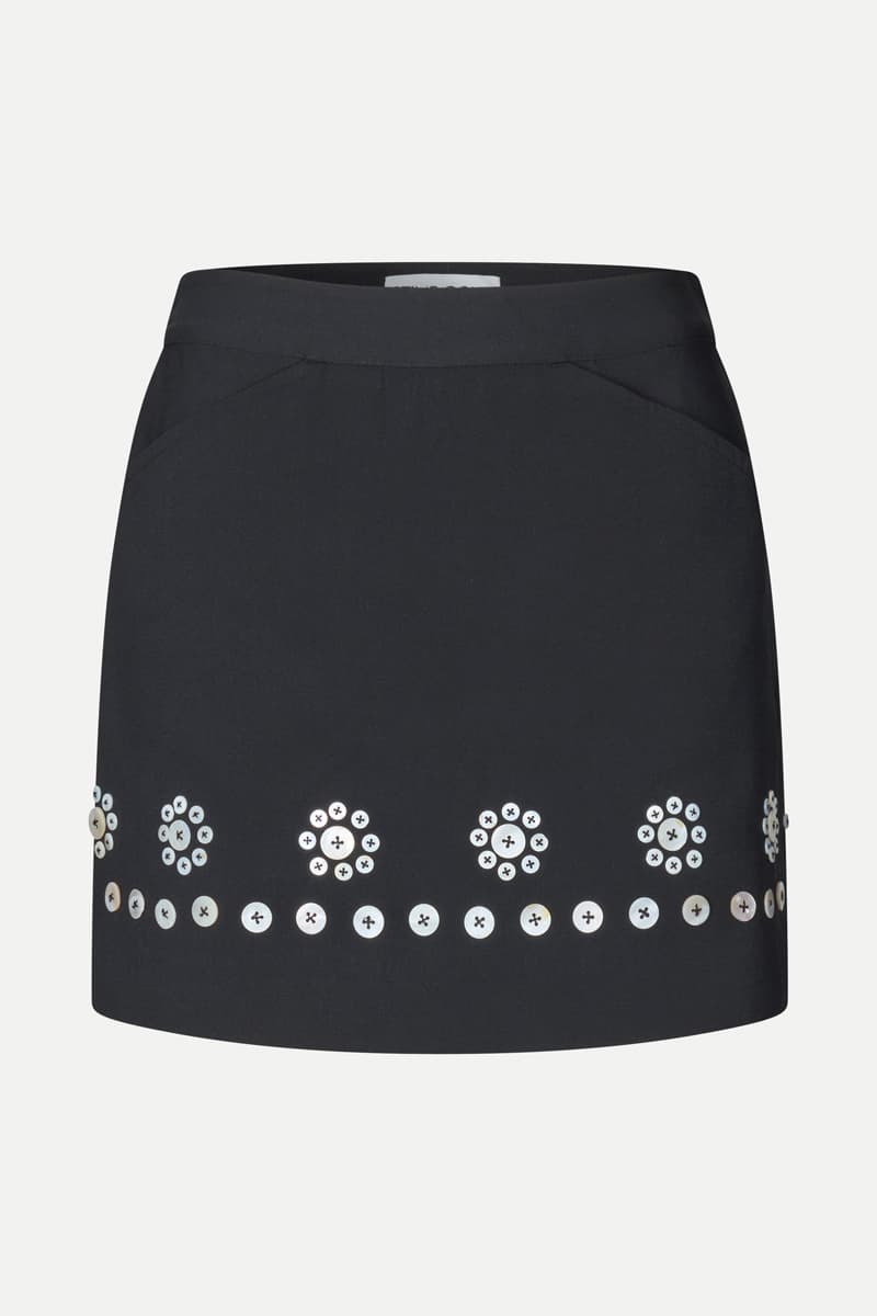 Mini Pencil Skirt - Buttoned Flowers