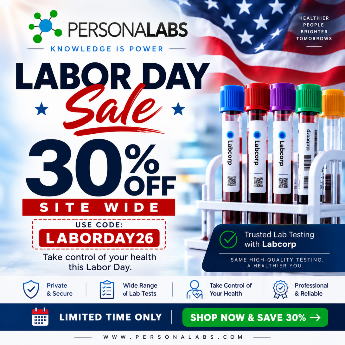 Personalabs Labor Day Sale — 30% Off Sitewide, Use Code LABORDAY26