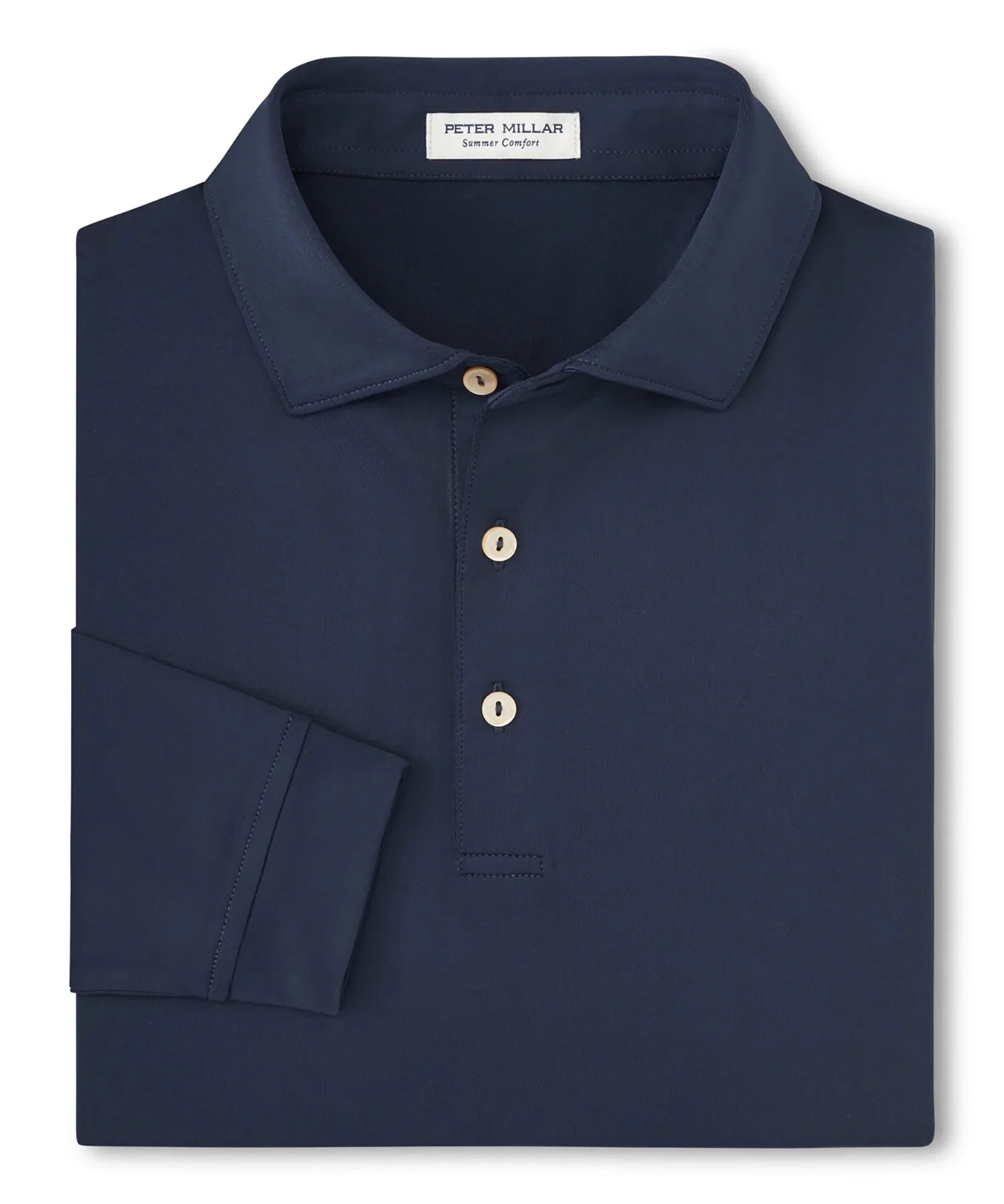 Peter Millar Solid Long Sleeve Performance Polo