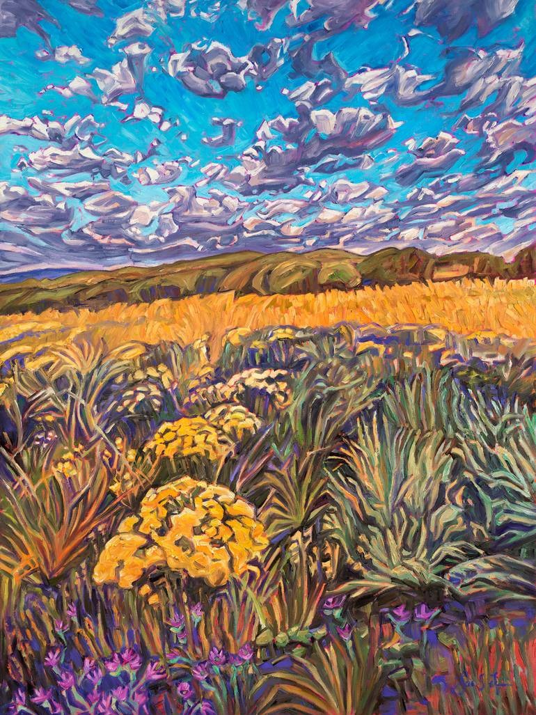 landscape fields painting