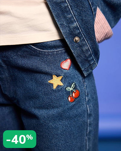 Balloon jeans for girls - medium blue