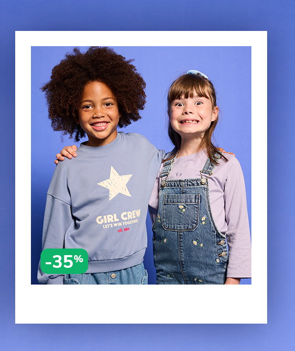Crewneck sweatshirt with long sleeves for girls - chambray blue
