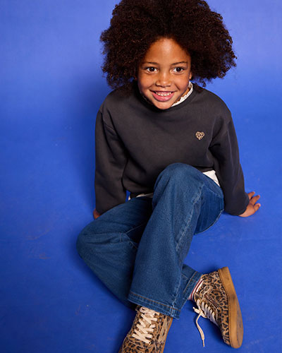Girls' denim jeggings - deep blue