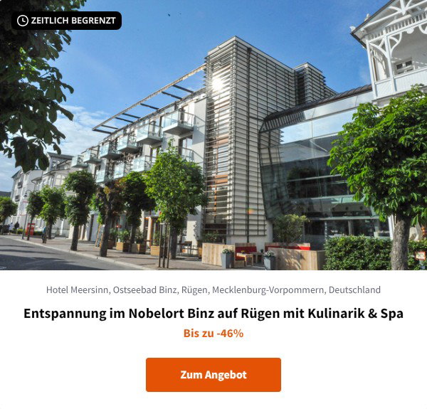 Entspannung im Nobelort Binz auf Rügen mit Kulinarik & Spa