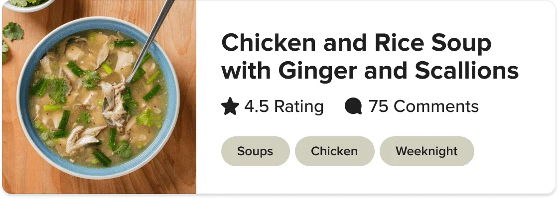Chicken and Rice Soup with Ginger and Scallions