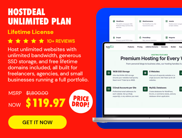 Hostdeal Unlimited Plan: Lifetime Subscription