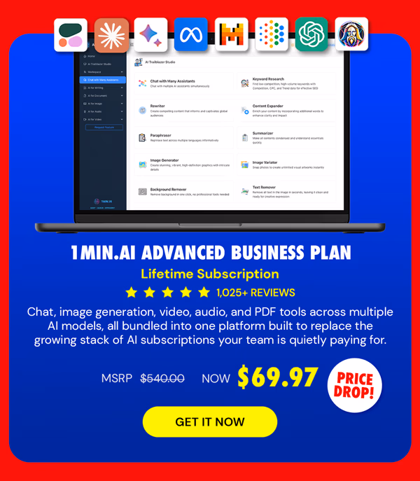 1minAI Advanced Business Plan Lifetime Subscription