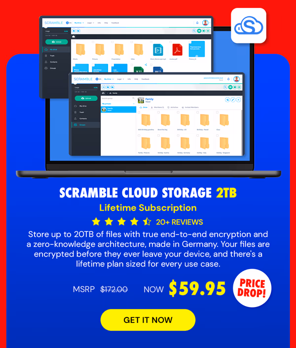 Scramble Cloud Storage: Lifetime Subscription (2TB)