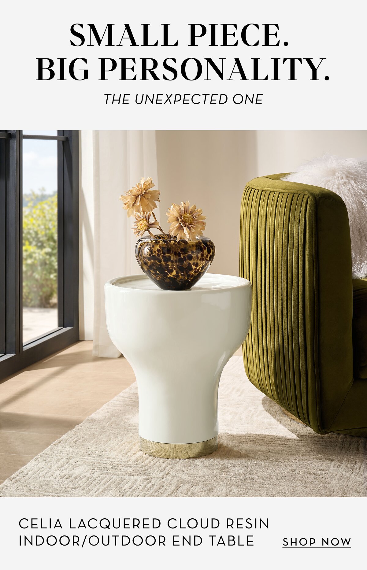 Celia Lacquered Cloud Resin Indoor/Outdoor End Table