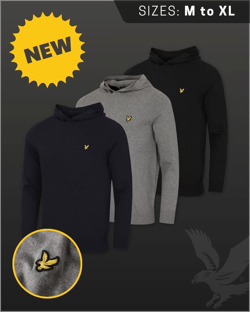 Lyle & Scott Mens Pullover Breathable Soft Merino Blend Golf Hoody