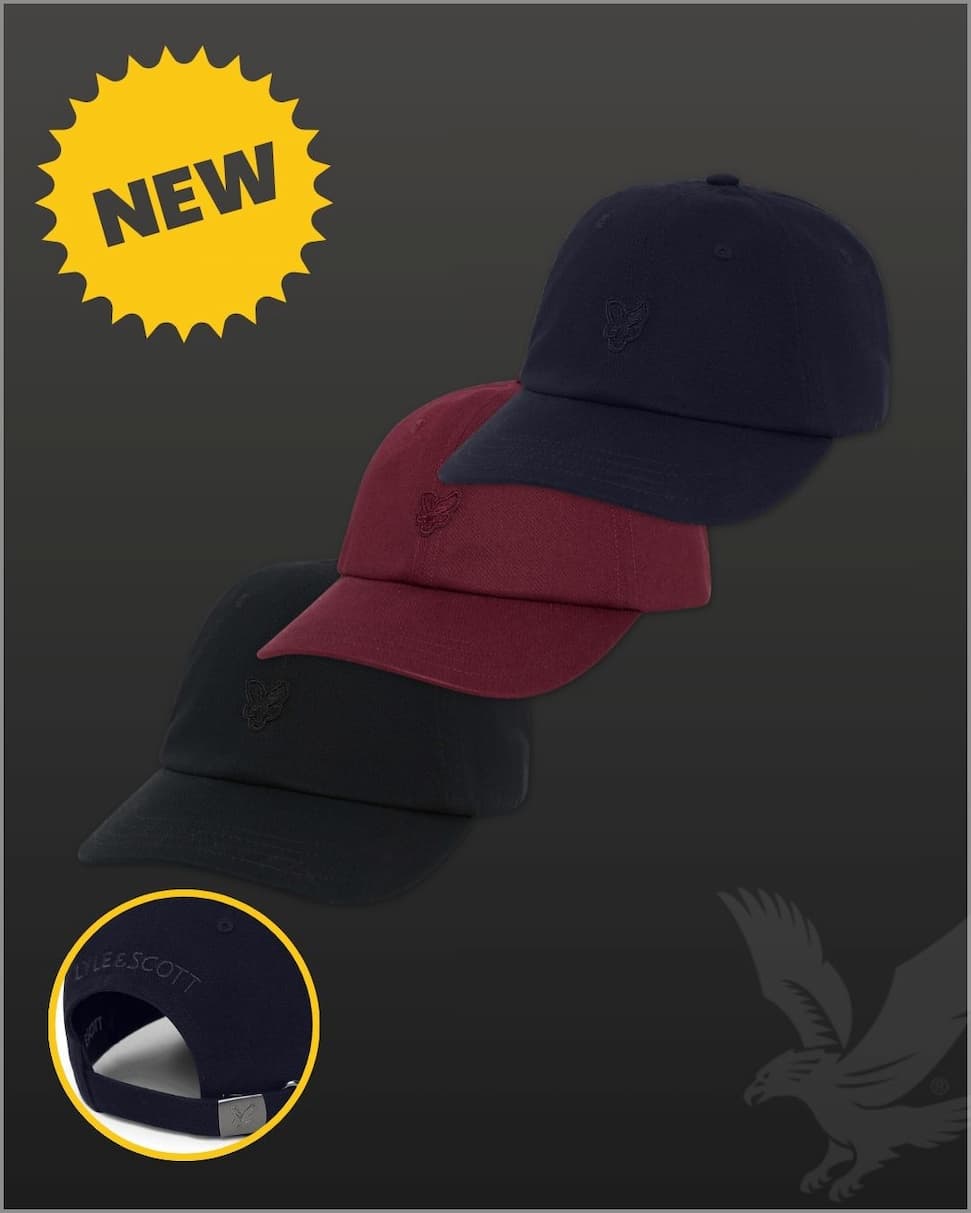 Lyle & Scott Mens Tonal Eagle Breathable Cotton Baseball Golf Cap