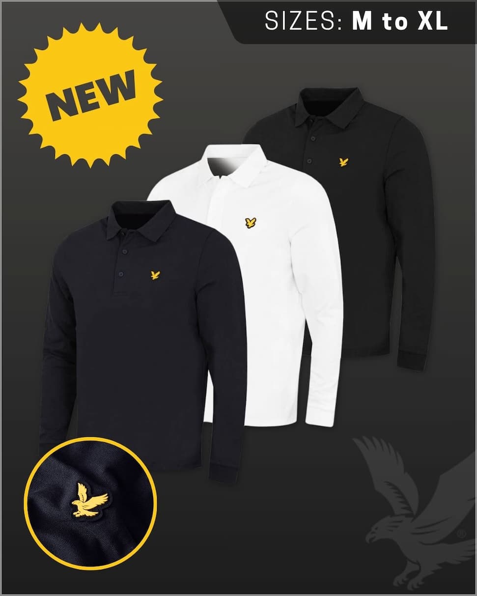 Lyle & Scott Mens Golf Lightweight Regular Fit Long Sleeve Polo Shirt