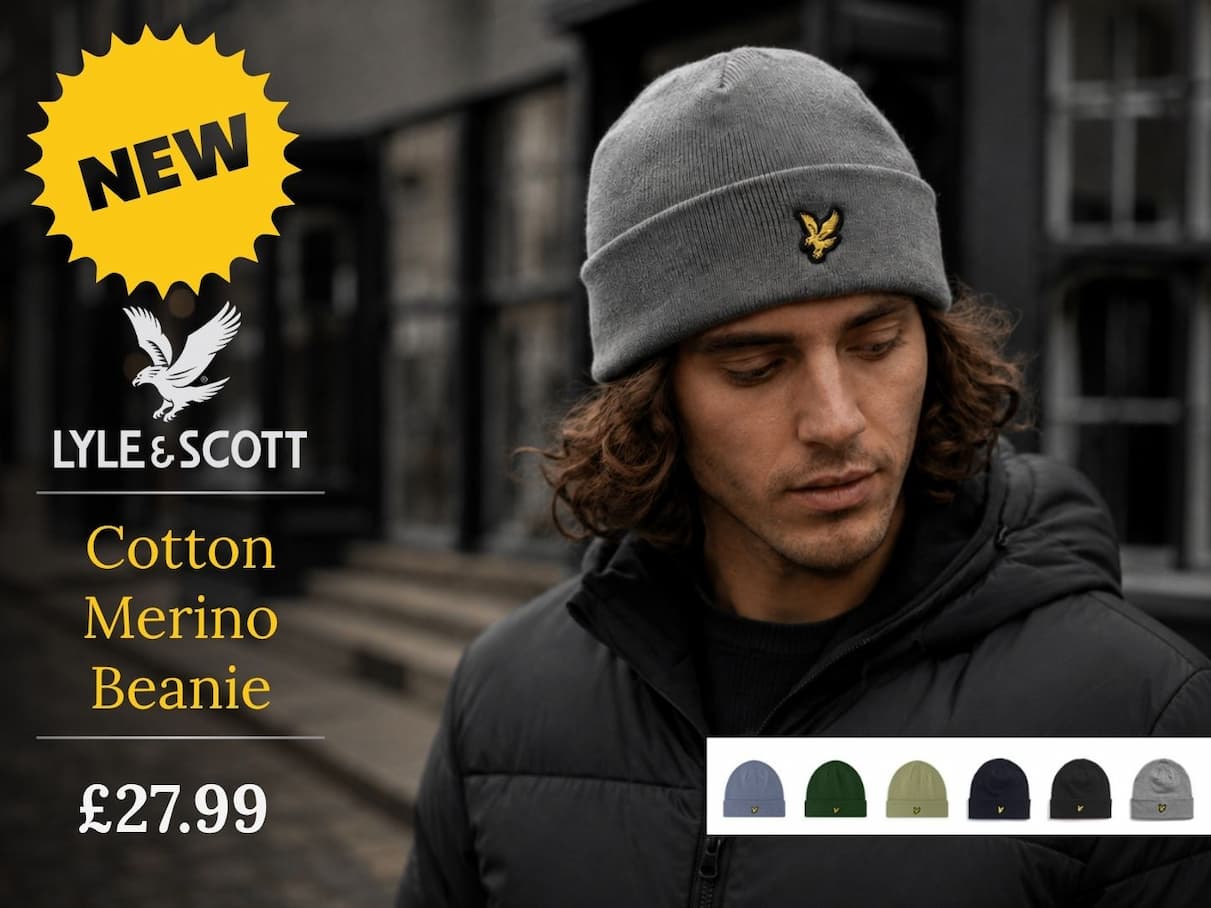Lyle & Scott Unisex Basic Cotton Merino Blend Insulated Golf Beanie Hat