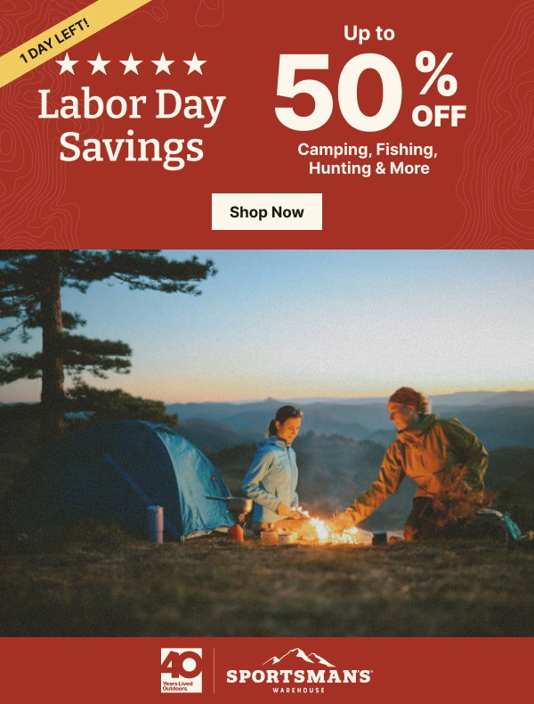 1 Day Left to Save Up to 50%! Shop Now