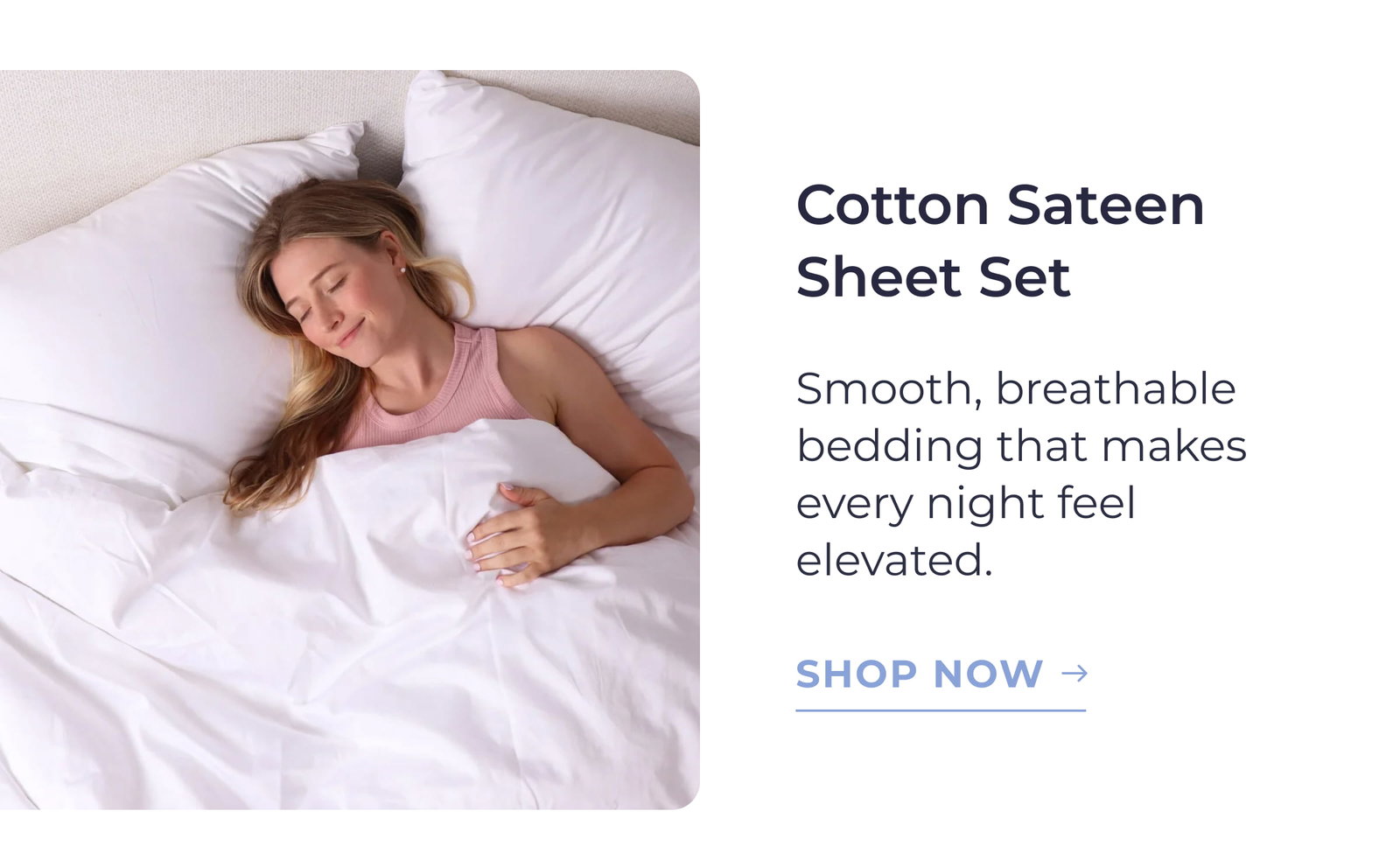 Cotton sateen sheet set