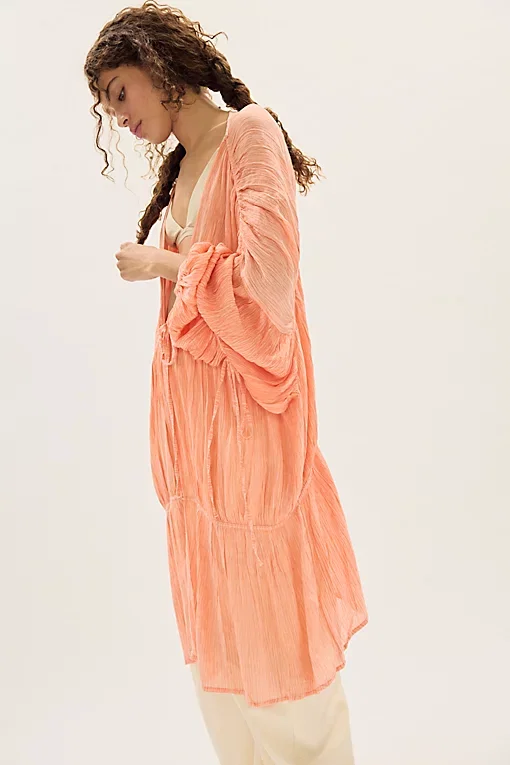 Juliet Sheer Tie Front Duster Top