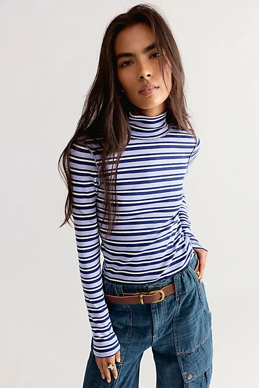 We The Free Good Good Stripe Turtleneck