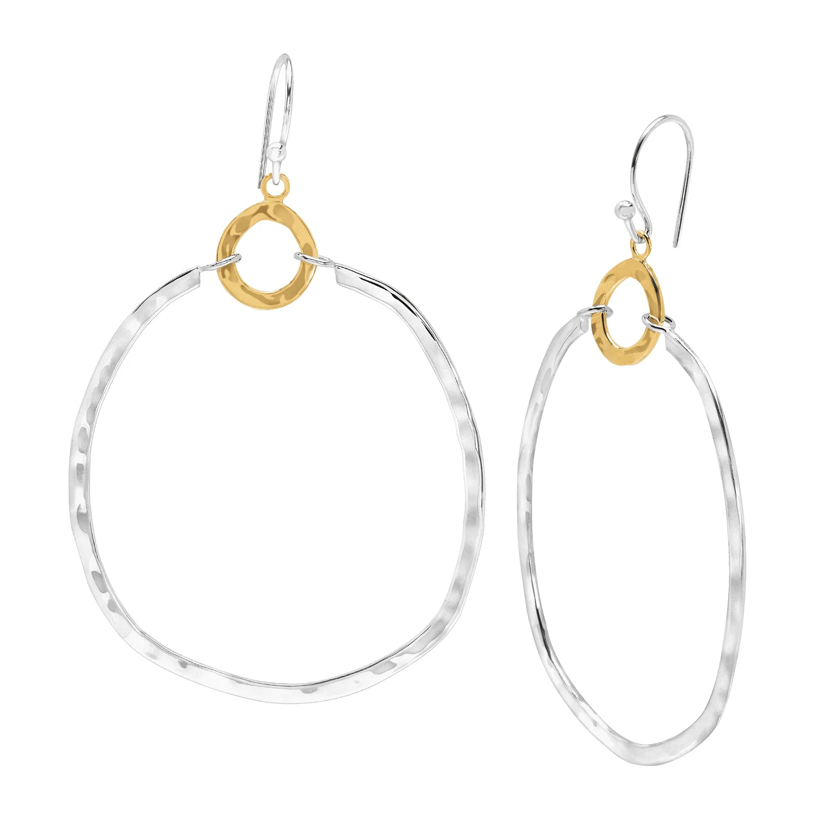 Dynamic Duo Drop Earrings, Two-Tone