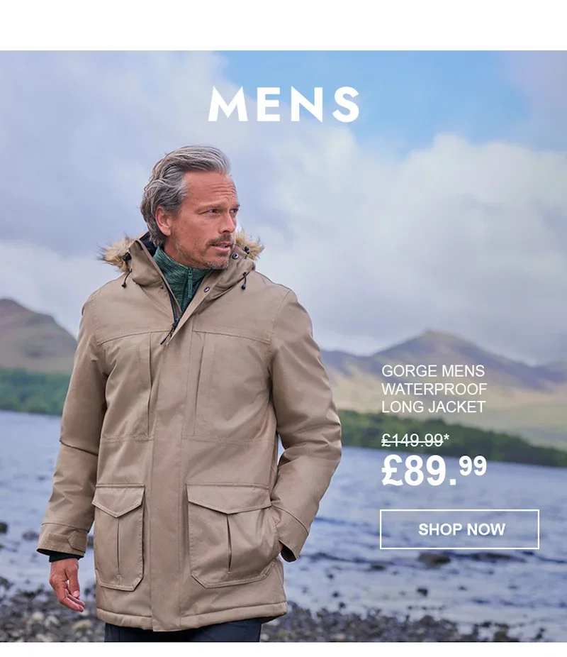 Gorge Mens Waterproof Long Jacket