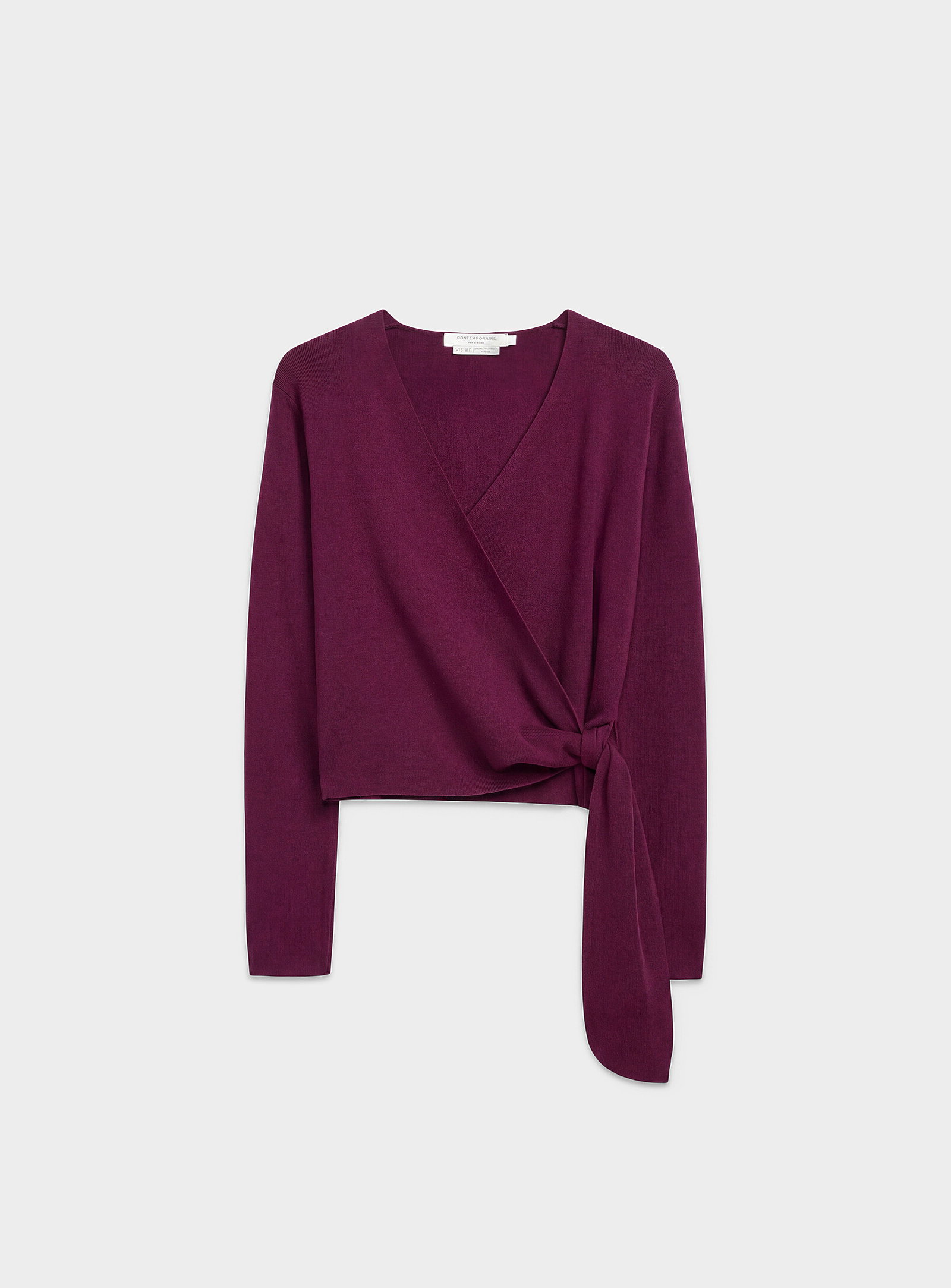 Crossover mini-ribbing sweater