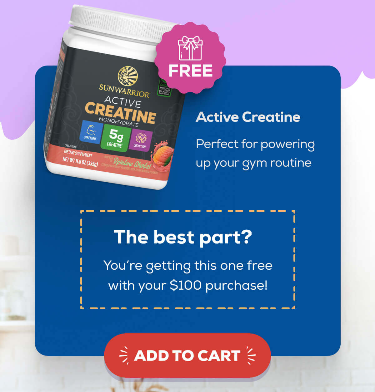 Active Creatine Perfect for powering up your gym routine  The best part?  You’re getting this one free with your purchase!   ADD TO CART 
