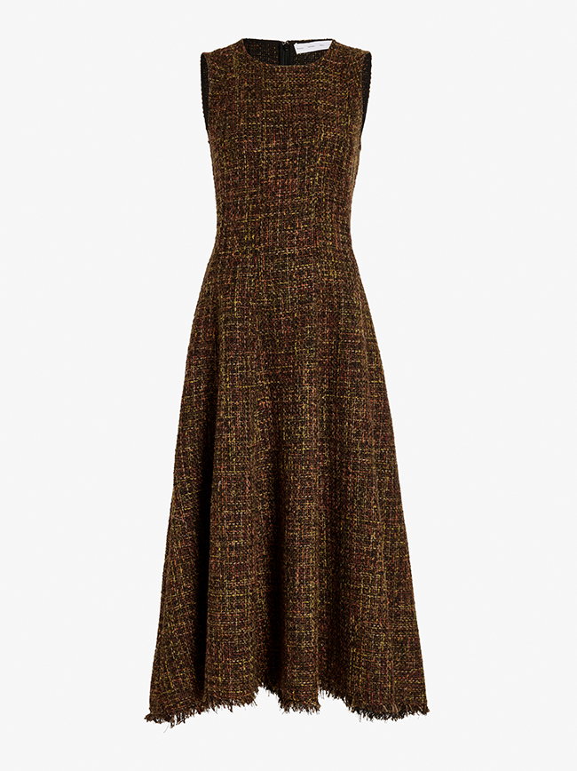 Beatrix Dress in Tweed in Henna Multi