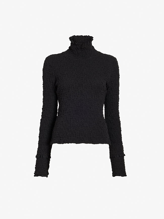 Harriet Top in Jersey Jacquard in Black