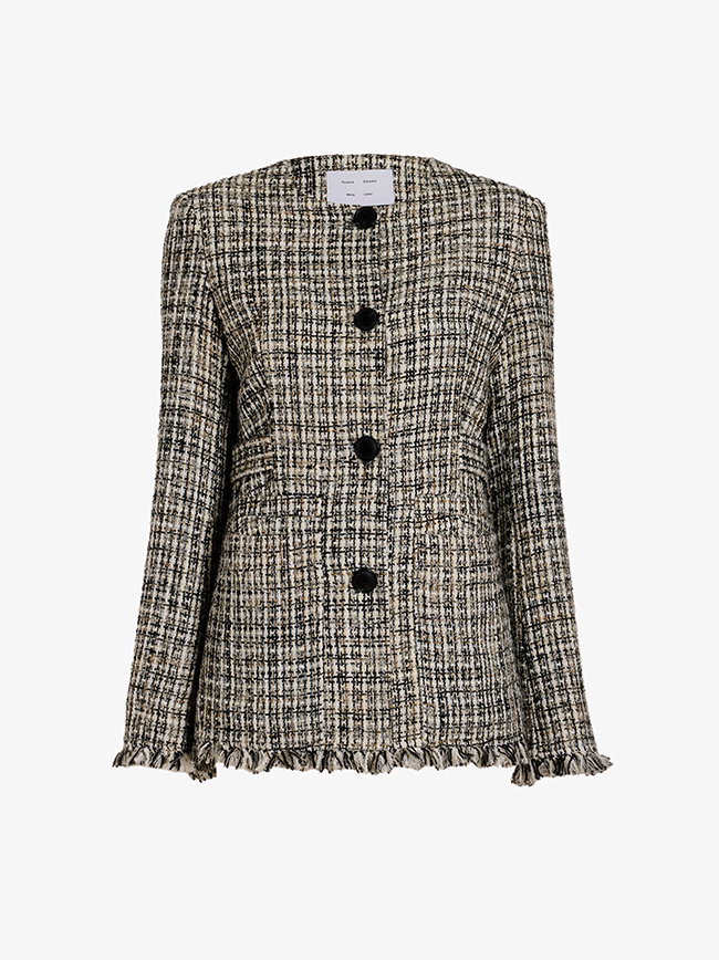 Aurelia Jacket in Tweed in Black/White