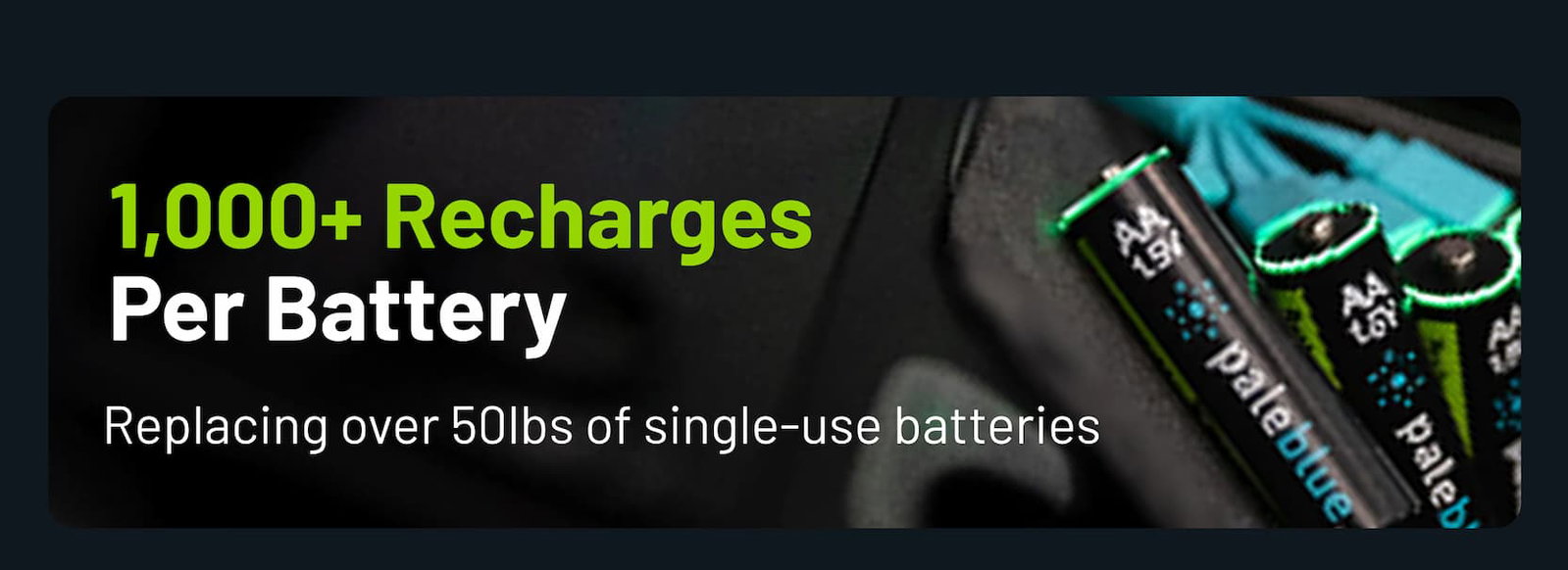 1,000+ Recharges Per Battery