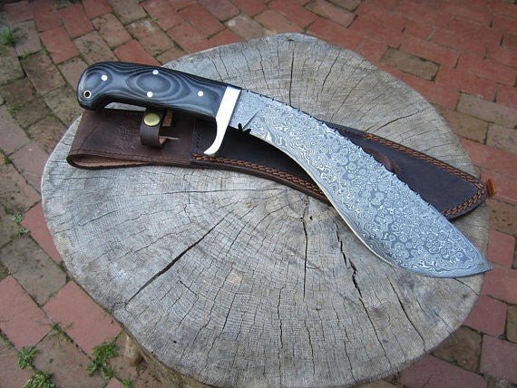 Image of Gurkha Kukri -Handmade High Carbon Damascus Steel- 16"