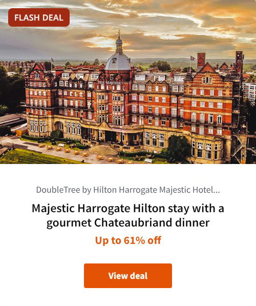 Majestic Harrogate Hilton stay with a gourmet Chateaubriand dinner