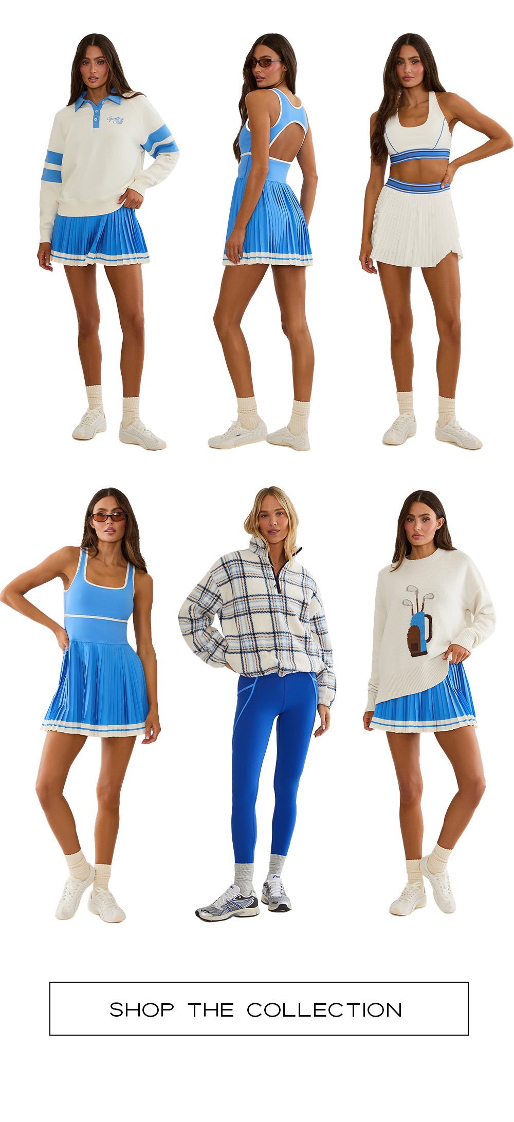 white and blue activewear