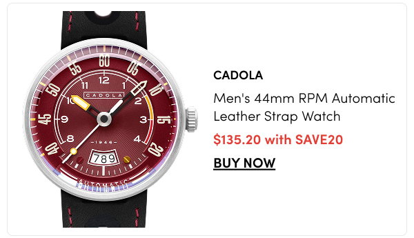 CD-1055-04  Cadola Men's 44mm RPM Automatic Leather Strap Watch  $135.20 with SAVE20