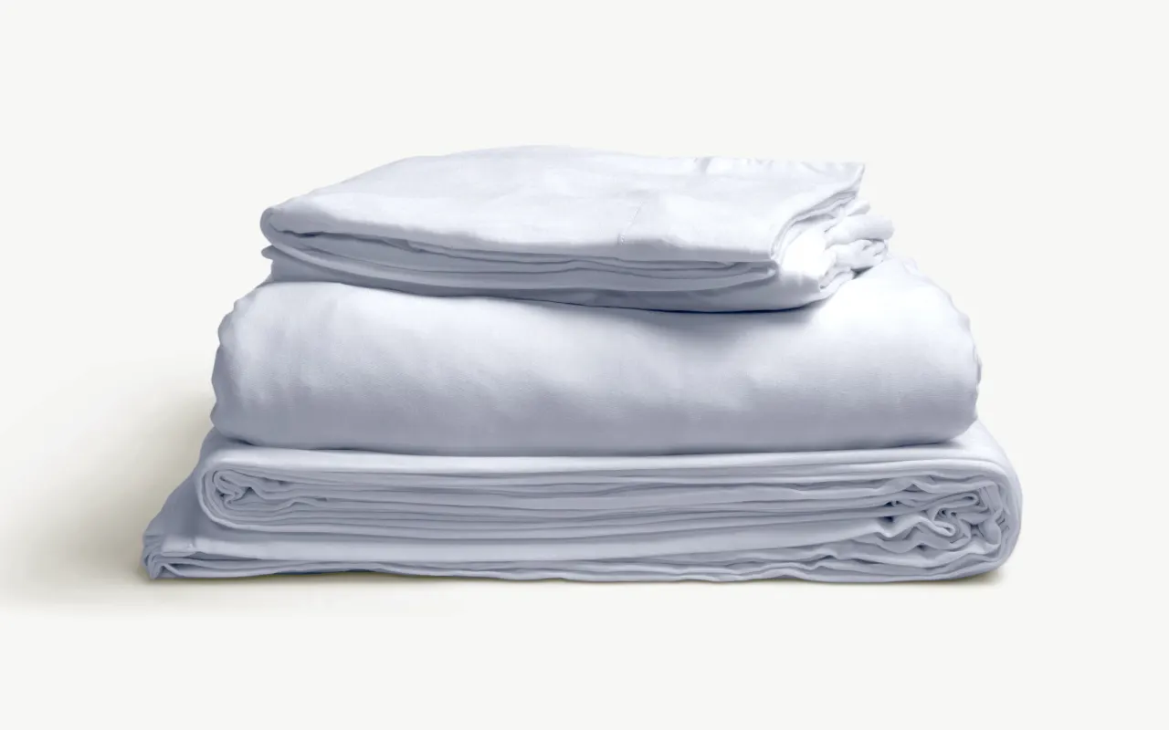 Relaxed Jersey Split Head King White 4 Piece Sheet Set