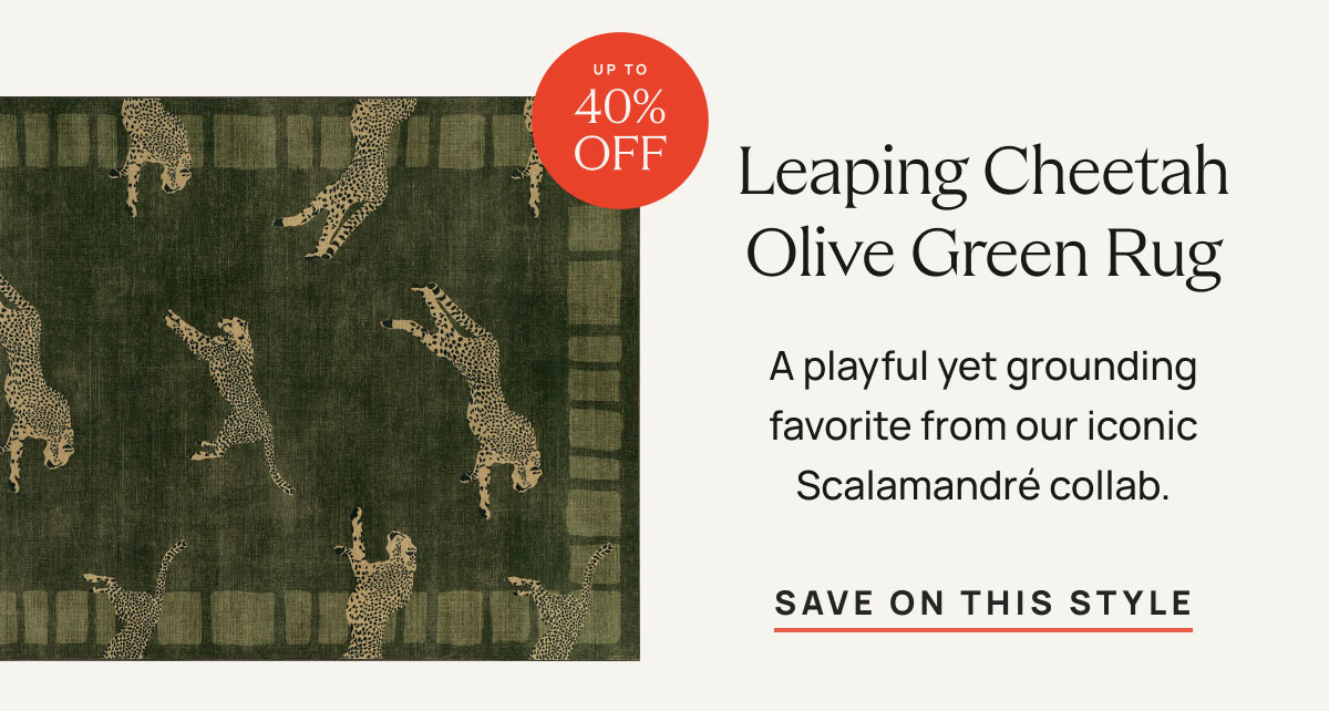 Leaping Cheetah Olive Green Rug | Save On This Style