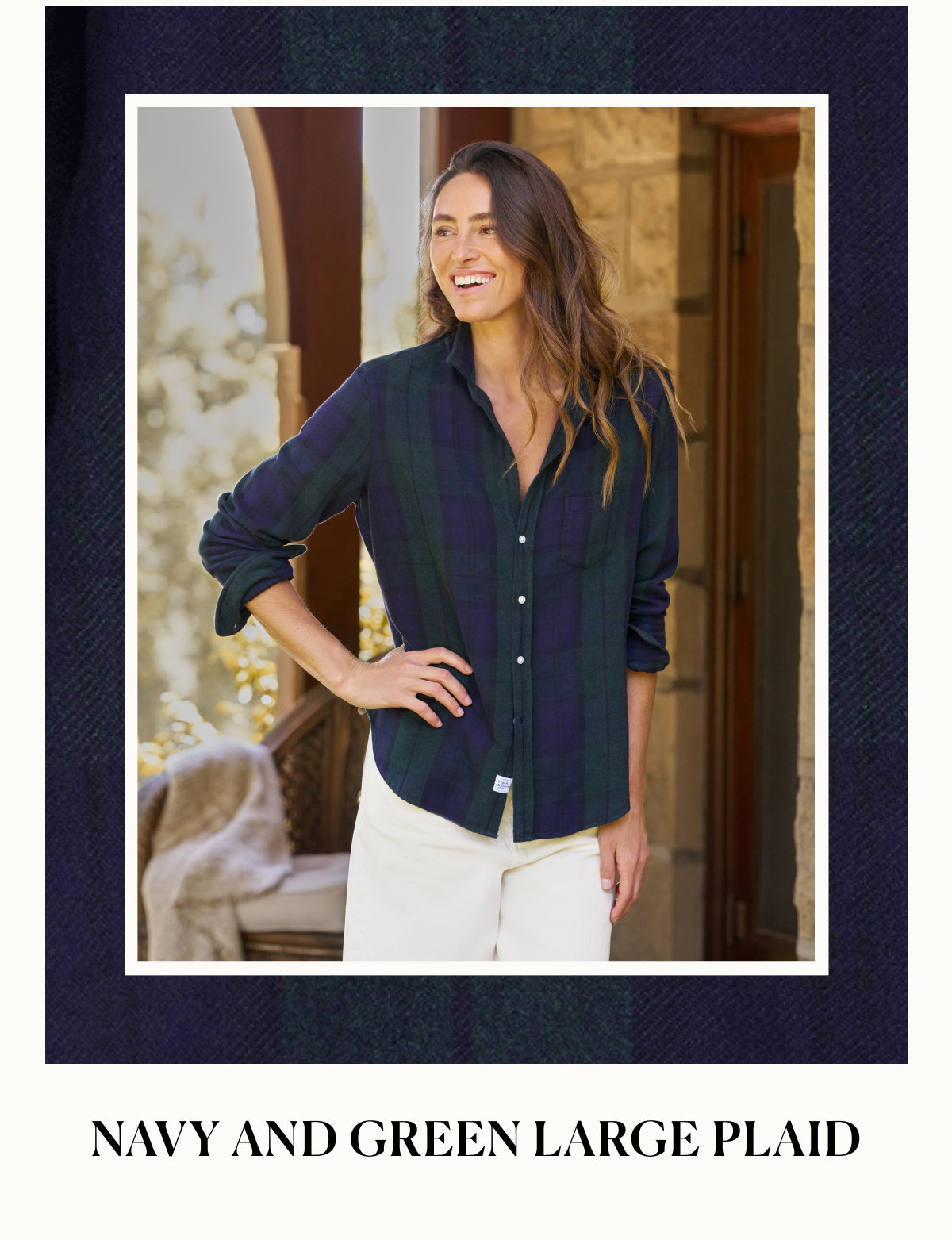 navy and green large plaid