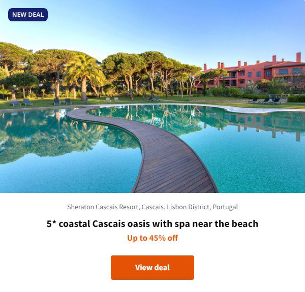 5* coastal Cascais oasis with spa near the beach