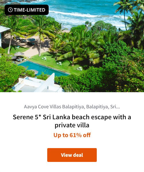 Serene 5* Sri Lanka beach escape with a private villa