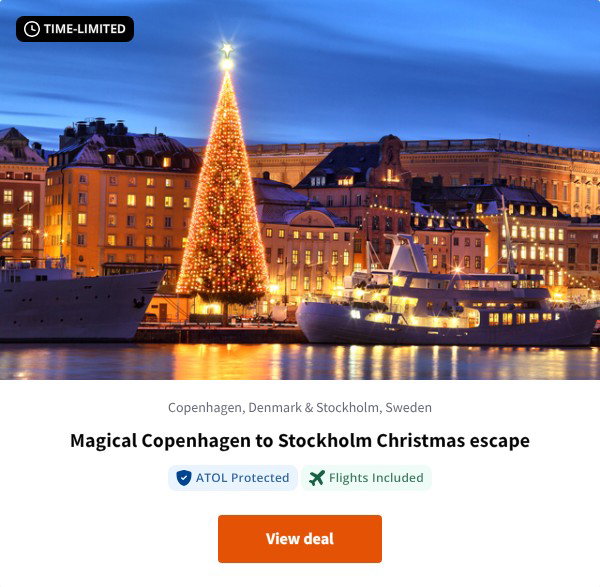 Magical Copenhagen to Stockholm Christmas escape