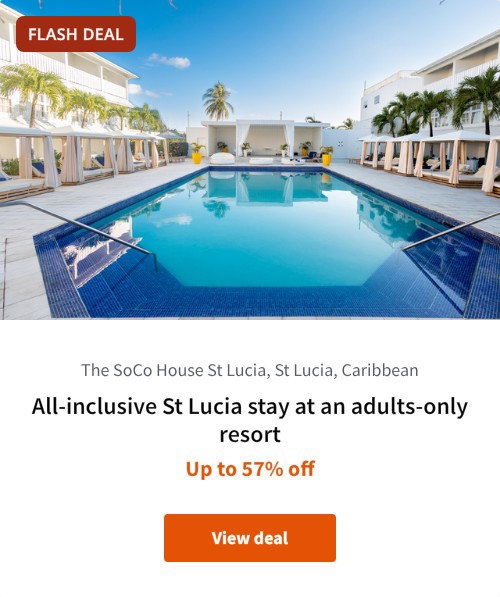 All-inclusive St Lucia stay at an adults-only resort