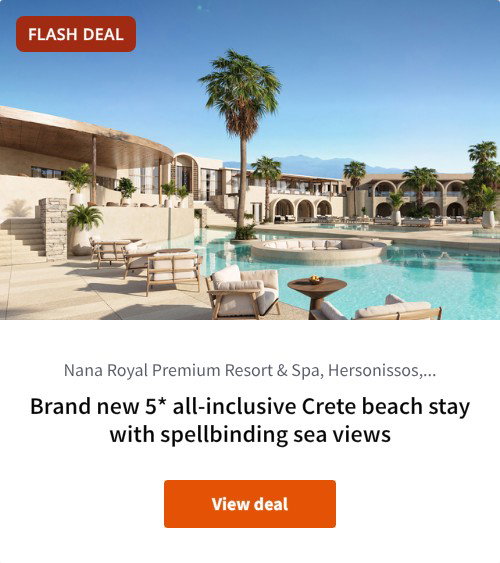 Brand new 5* all-inclusive Crete beach stay with spellbinding sea views