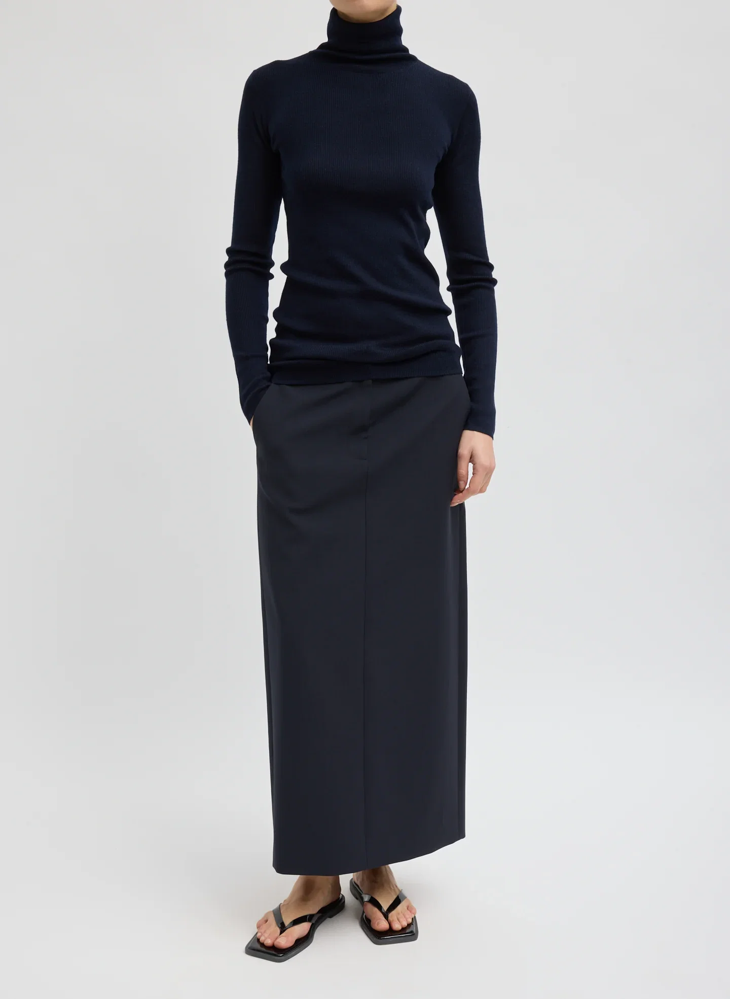 Image of Tropical Wool Maxi Trouser Skirt