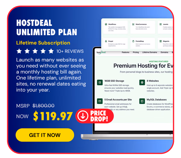 Hostdeal Unlimited Plan: Lifetime Subscription