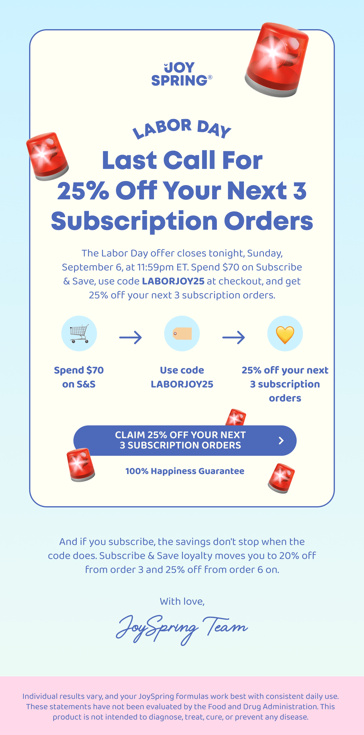 Last Call For 25% Off Your Next 3 Orders