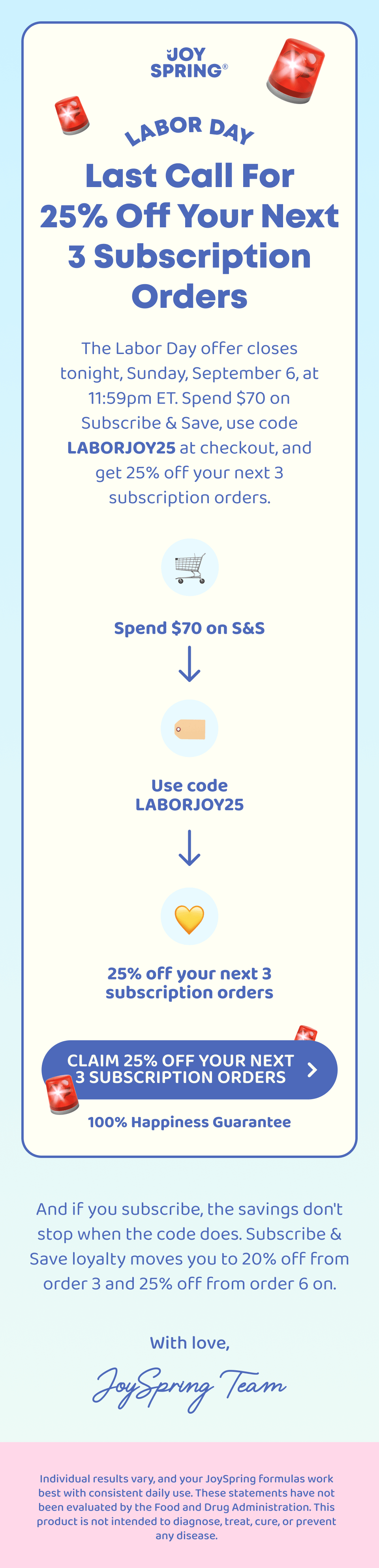 Last Call For 25% Off Your Next 3 Orders