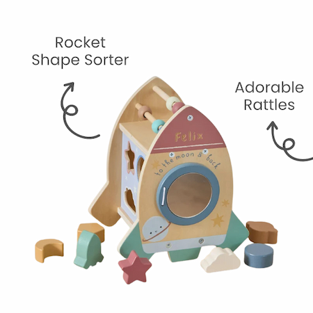 Personalised Rocket Shape Sorter FSC®