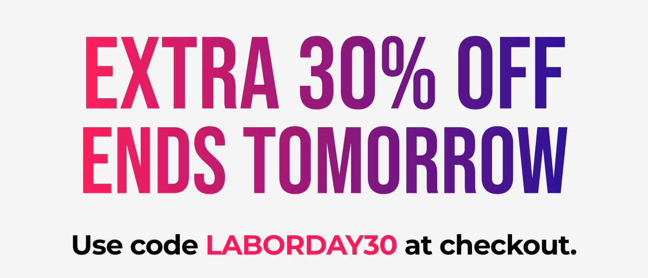 Extra 30% Off Ends Tomorrow