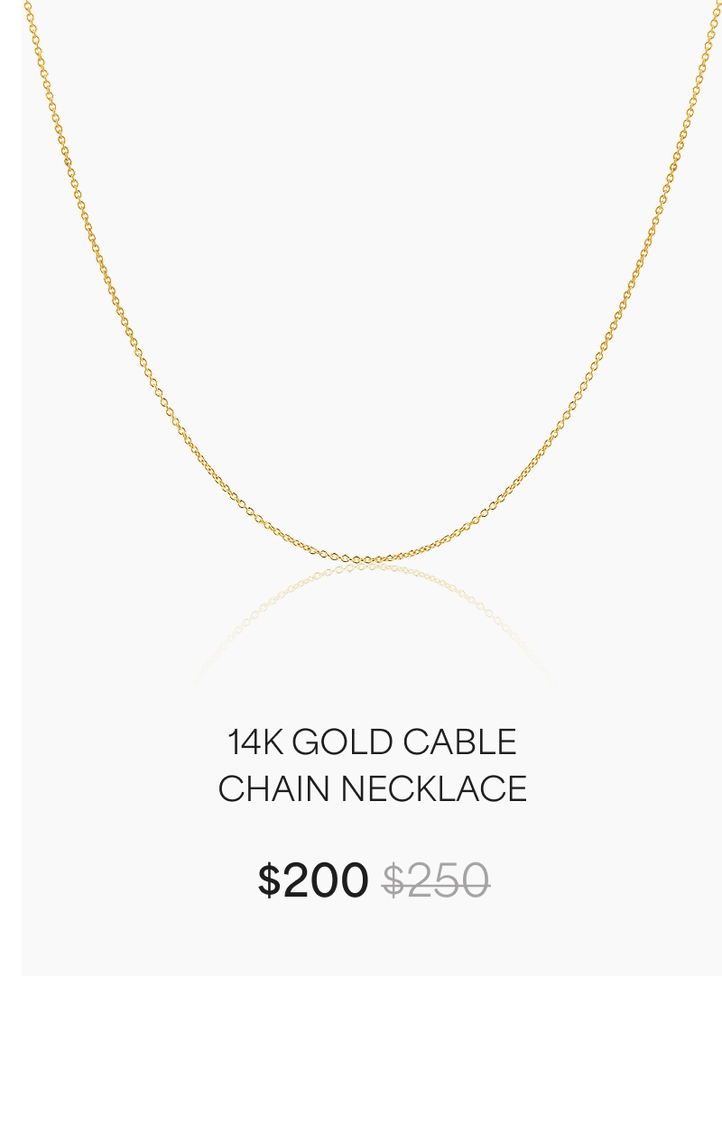 14K gold cable chain necklace